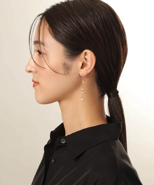 k10　フックツイストピアス COCOSHNIK ピアス K10ツイストプレート フックピアス レディース