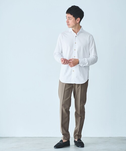 green label relaxing シャツ JUST fit シルケット カット 長袖