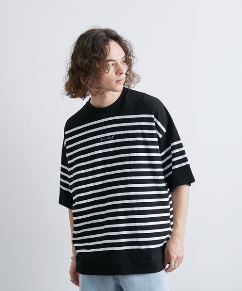 JUNRED tシャツ 2ポイントショートスリーブワイドTシャツ メンズ