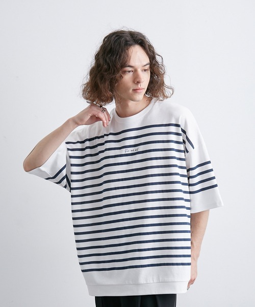 JUNRED tシャツ 2ポイントショートスリーブワイドTシャツ メンズ