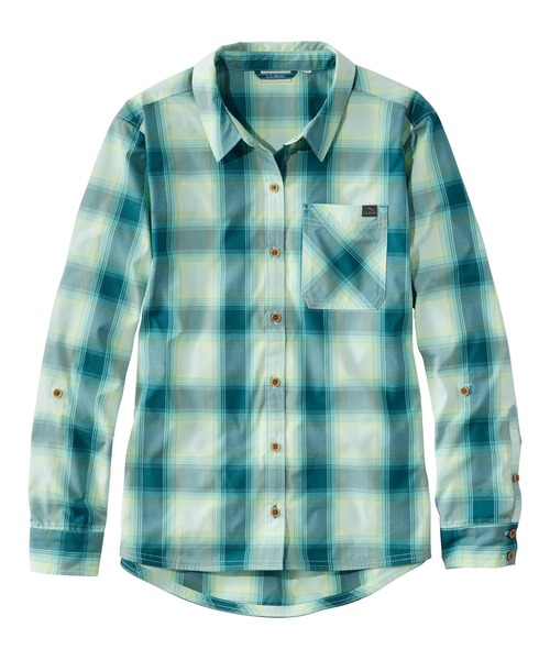 ブラウス シャツ エブリデイ・サンスマート・ウーブン・シャツ、長袖　プラッド レディース L.L.Bean ブラウス シャツ エブリデイ・サンスマート・ウーブン