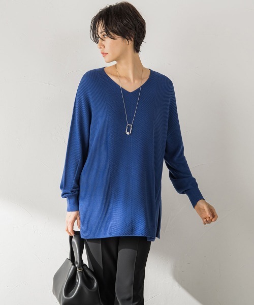 ニット セーター 「洗えるニット」ECOCUWOOL Vネックニットプルオーバー「シワになりにくい」 レディース LAUTREAMONT ニット セーター 「洗えるニット」ECOCUWOOL V