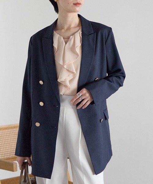 ◆極美品◆MARGAUX◆金ボタンテーラードデニムジャケット◆インディゴ◆フリー RIRIYANO（リリヤーノ） ジャケット テーラードジャケット 金ボタン