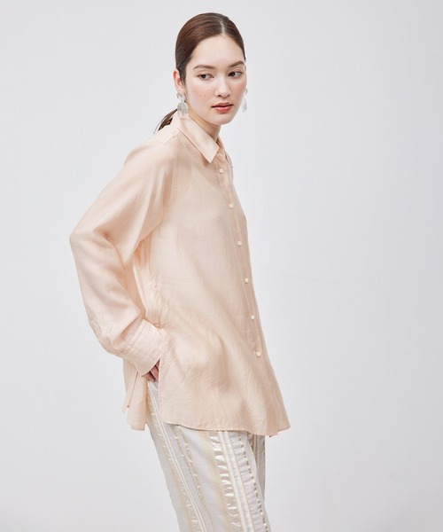 ブラウス シャツ 「NALYA」シルク混２WAYシアーシャツ レディース ROPE' ブラウス シャツ 「NALYA」シルク混2WAYシアーシャツ