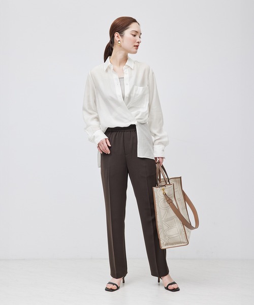 ブラウス シャツ 「NALYA」シルク混２WAYシアーシャツ レディース ROPE' ブラウス シャツ 「NALYA」シルク混2WAYシアーシャツ