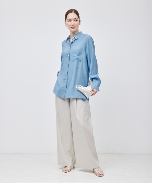 ブラウス シャツ 「NALYA」シルク混２WAYシアーシャツ レディース ROPE' ブラウス シャツ 「NALYA」シルク混2WAYシアーシャツ