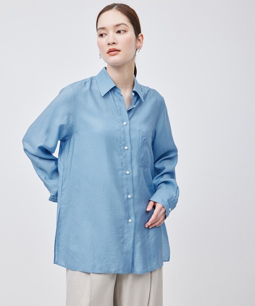 ブラウス シャツ 「NALYA」シルク混２WAYシアーシャツ レディース ROPE' ブラウス シャツ 「NALYA」シルク混2WAYシアーシャツ