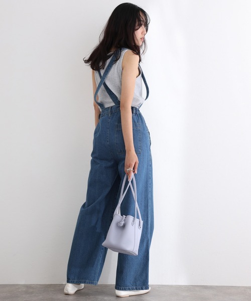ElegChic サロペット オーバーオール 取り外し可能サスペンダーデニム