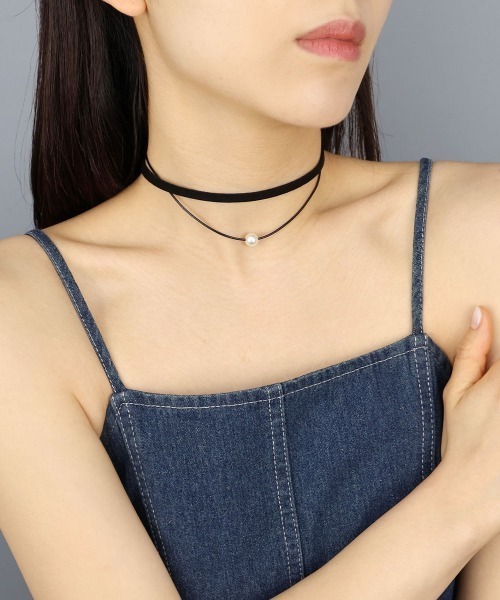 CEMO NEMO（セモネモ） チョーカー 「デザイン追加」ベロア 2連