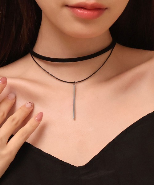 CEMO NEMO（セモネモ） チョーカー 「デザイン追加」ベロア 2連