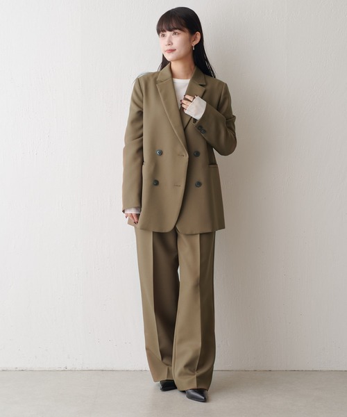 Lui's セットアップ ワイドテーラードジャケット ワイドスラックス Lui's スラックス パンツ 「セットアップ対応」ストレッチツイル