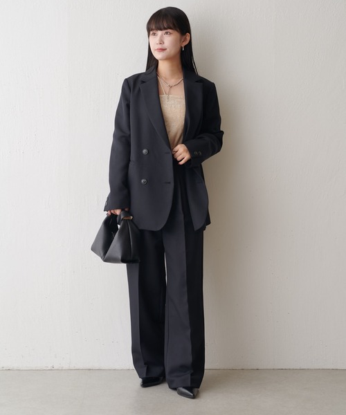 Lui's セットアップ ワイドテーラードジャケット ワイドスラックス Lui's スラックス パンツ 「セットアップ対応」ストレッチツイル