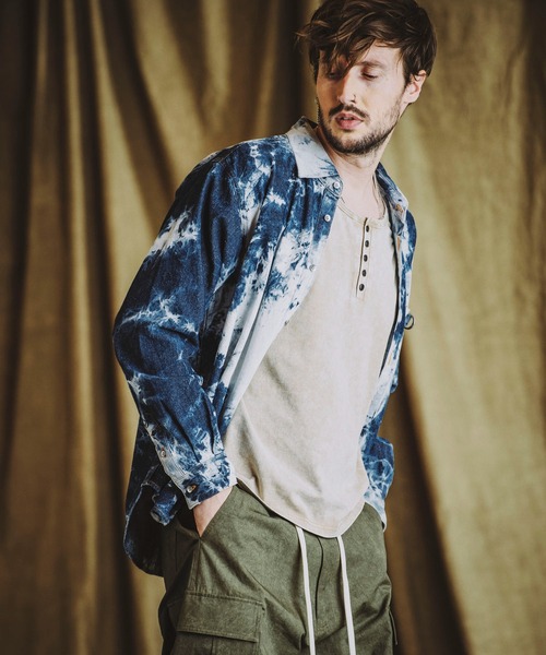 NO ID.（ノーアイディー） シャツ 「NO ID.」Bleach Denim Big Shirt 