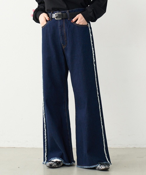 MILKFED デニムパンツ MILKFED. ジーンズ デニム デニムパンツ FRINGE DENIM PANTS