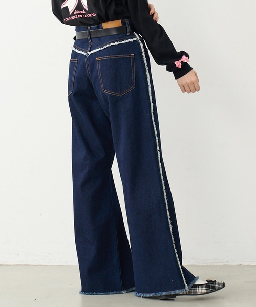 MILKFED. ジーンズ デニム デニムパンツ FRINGE DENIM PANTS