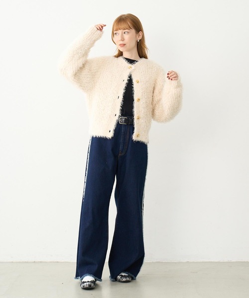 MILKFED. ジーンズ デニム デニムパンツ FRINGE DENIM PANTS