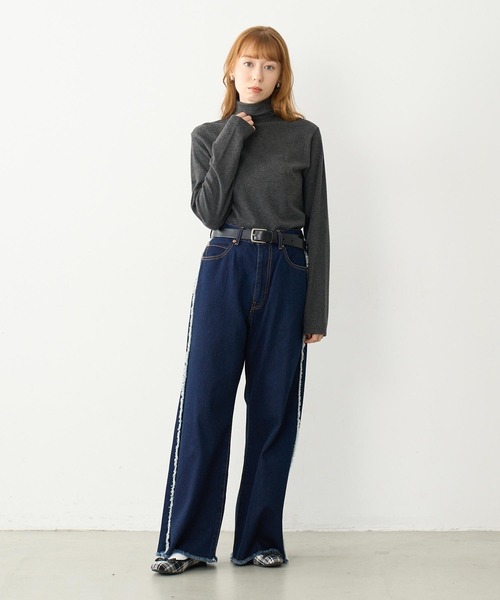 MILKFED. ジーンズ デニム デニムパンツ FRINGE DENIM PANTS