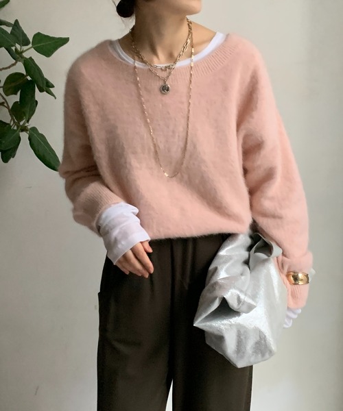 DouDou（ドゥドゥ） ニット ファーカシミヤプルオーバー レディース