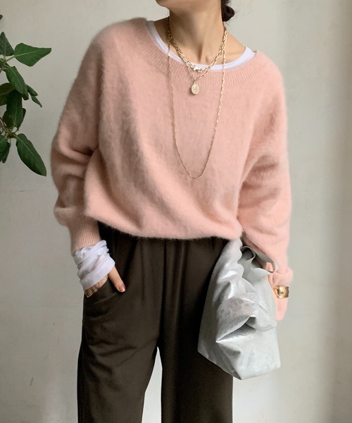 DouDou（ドゥドゥ） ニット ファーカシミヤプルオーバー レディース