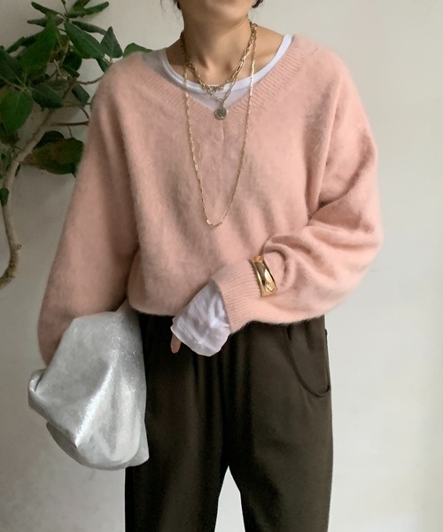 DouDou（ドゥドゥ） ニット ファーカシミヤプルオーバー レディース