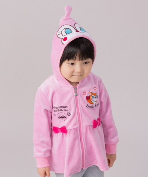 ブラックフード付きパーカー　どきんちゃん ANPANMAN KIDS COLLECTION（アンパンマンキッズコレクション