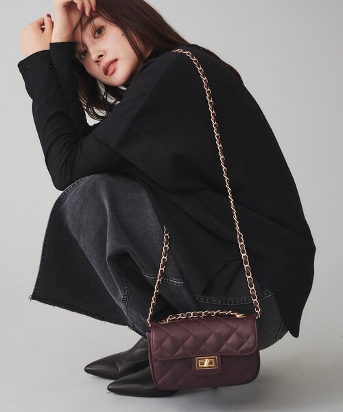 【美品】Maison Vincent キルティングチェーンショルダーバッグ 黒 UNTITLED ショルダーバッグ バッグ 「Maison Vincent