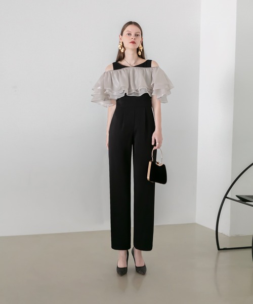 Leja パンツドレス 「LEJA」3wayティアードフリルオールインワン