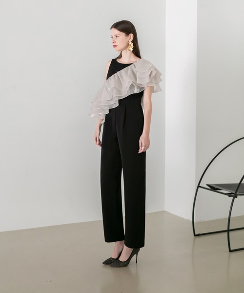 Leja パンツドレス 「LEJA」3wayティアードフリルオールインワン