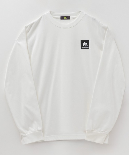 2025公式店舗 LOGOS tシャツ PARK BOXロゴプリント長袖Tシャツ メンズ ウェア