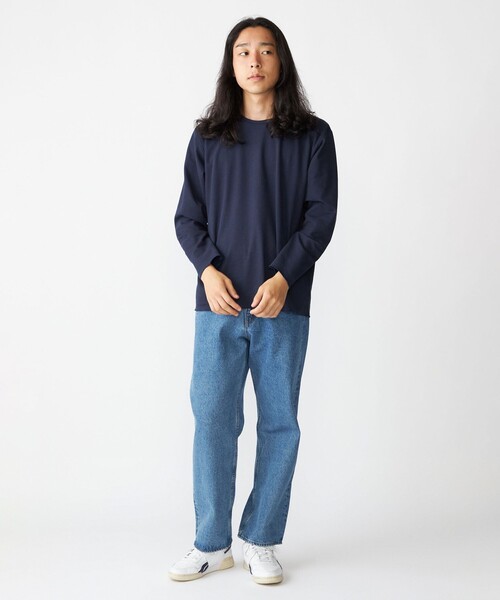 SHIPS ネイビー 長袖 トップス　2WAY SHIPS（シップス） tシャツ SHIPS: リバーシブル クルーネック 長袖 T