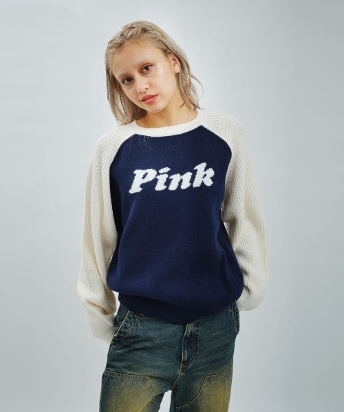 ニット セーター atmos pink Raglan Sleeve Knit / アトモス ピンク ラグラン スリーブ ニット レディース atmos girls ニット セーター pink Raglan Sleeve Knit