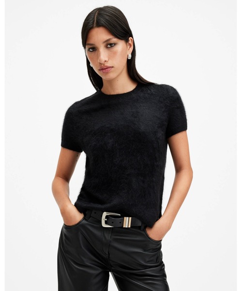 tシャツ REBEL BRUSHED CASHMERE KNITTED T-SHIRT | REBEL ブラッシュ カシミヤ ニット Tシャツ レディ