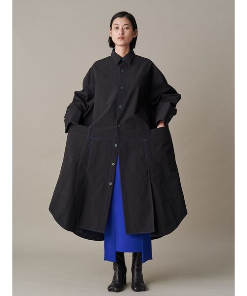UN3D. ブラック コート 36 UN3D. コート アウター STITCH WORK SHIRTS CT / ステッチワーク