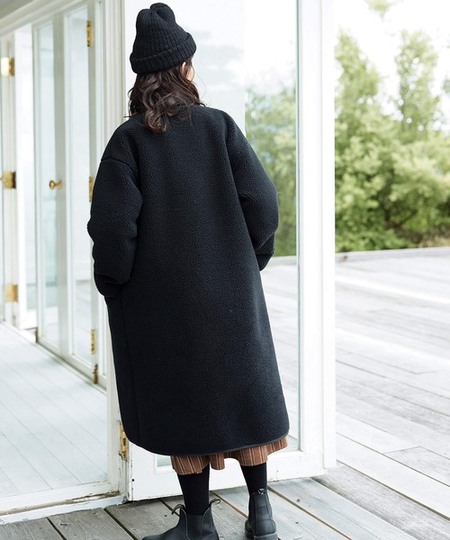 「Sunny clouds」 コート - ブラック レディース_画像6