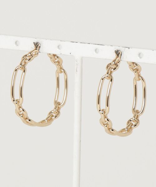 【Lauren Ralph Lauren】Gold-Tone Chain Link Hoop ピアス☆ Lauren Ralph Lauren Gold Tone Chain Link Hoop Earrings