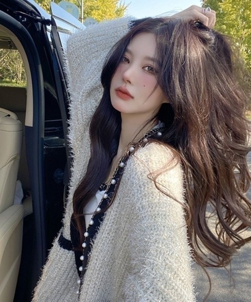 「DIAVEL」 ニットカーディガン M ホワイト レディース_画像6