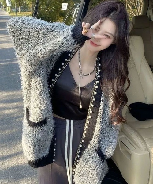 「DIAVEL」 ニットカーディガン M ホワイト レディース_画像7