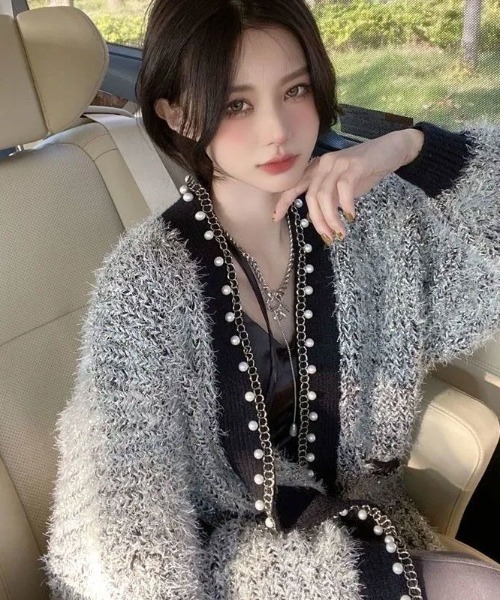 「DIAVEL」 ニットカーディガン M ホワイト レディース_画像8