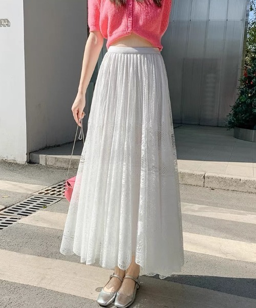 gossip!ロサンゼルス スカート フラワーレース ボリューム フレア