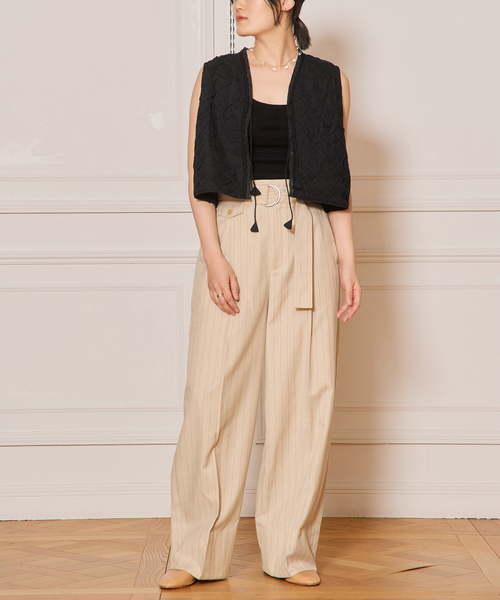 IENA LA BOUCLE ベスト ジレ ジオメトリックタックショート