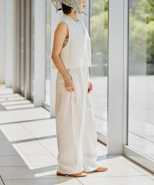 IENA LA BOUCLE ベスト ジレ ジオメトリックタックショート