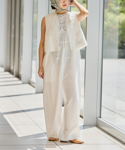IENA LA BOUCLE ベスト ジレ ジオメトリックタックショート