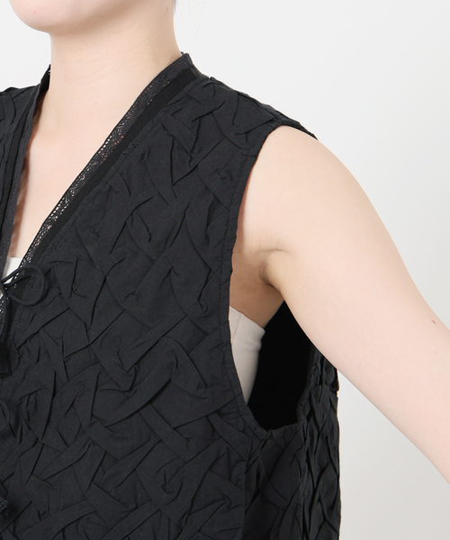 IENA LA BOUCLE ベスト ジレ ジオメトリックタックショート