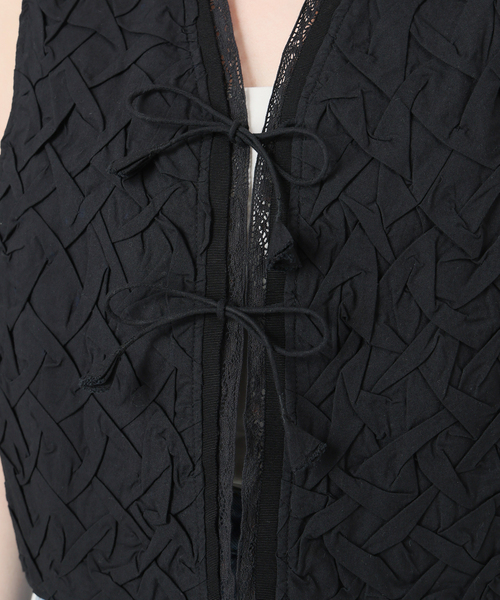IENA LA BOUCLE ベスト ジレ ジオメトリックタックショート