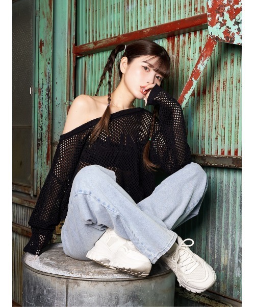 「Darich」 長袖ニット FREE ブラック レディース_画像6
