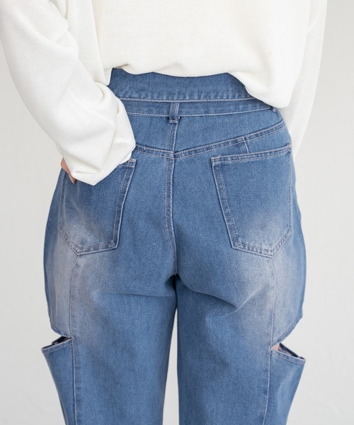 カットアウトデニムパンツ　raffime ラフィミー セール】カットアウトデニムパンツ（デニムパンツ）｜raffime