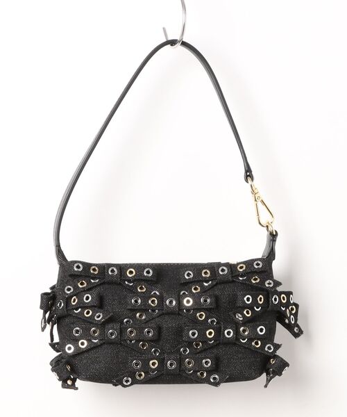 GANNI ハンドバッグ BUTTERFLY SMALL POUCH BOW EYELET MIX