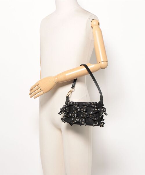 GANNI ハンドバッグ BUTTERFLY SMALL POUCH BOW EYELET MIX