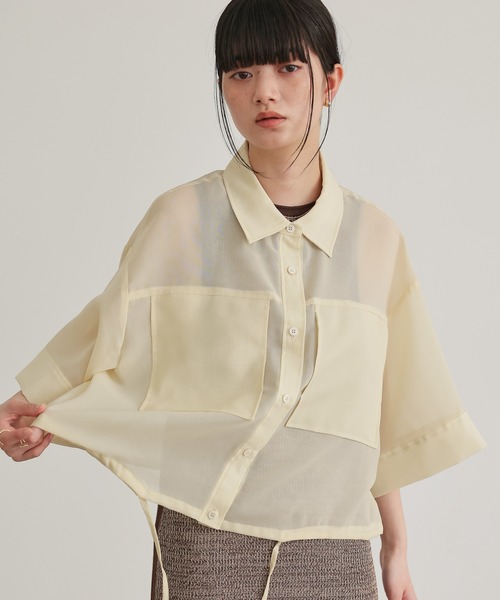 ブラウス シャツ シアークロップドシャツ レディース : ZOZOTOWN Yahoo