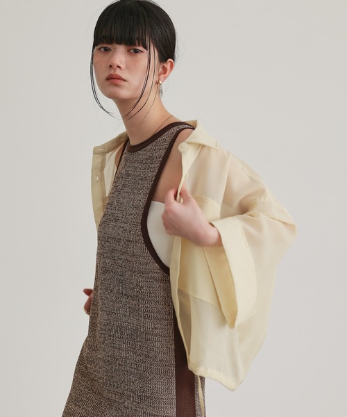 26SS 新品未使用 【LOHEN】シアージャガードクロップドブラウス ブラウス シャツ 半袖 シアークロップドシャツ レディース : ZOZOTOWN